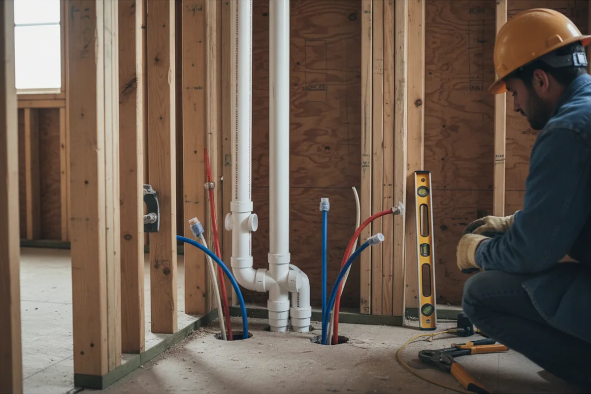 Drain and supply rough-in during Leak Detection in Hellertown