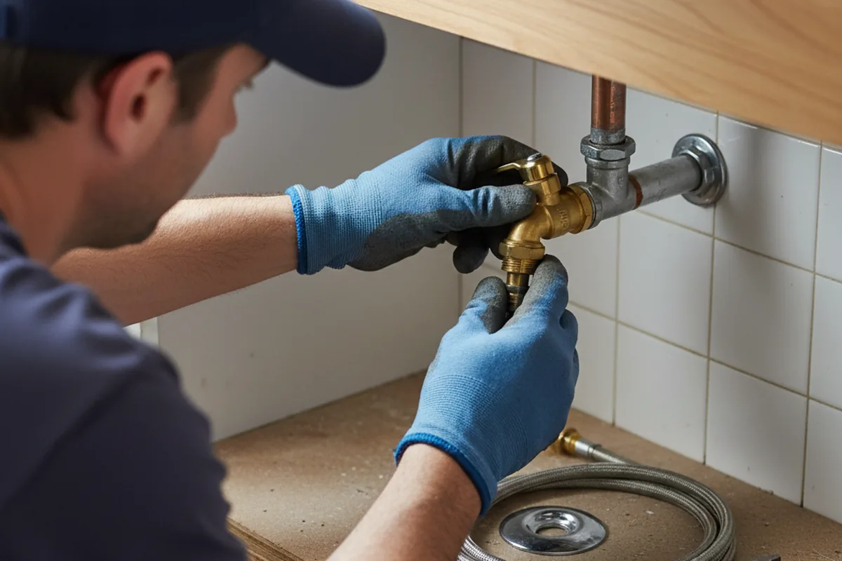 Shutoff valve and fitting work during Emergency Plumbing in Hellertown